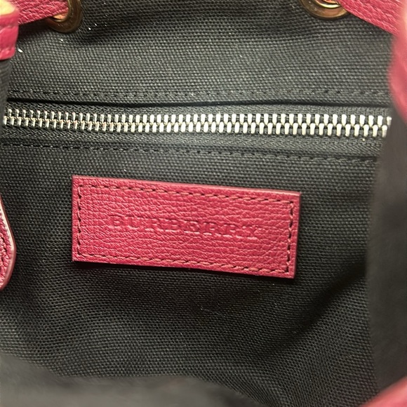 BURBERRY CHILDREN Classic Backpack with Tartan Canvas and Pink Leather Trim - Picture 4 of 4